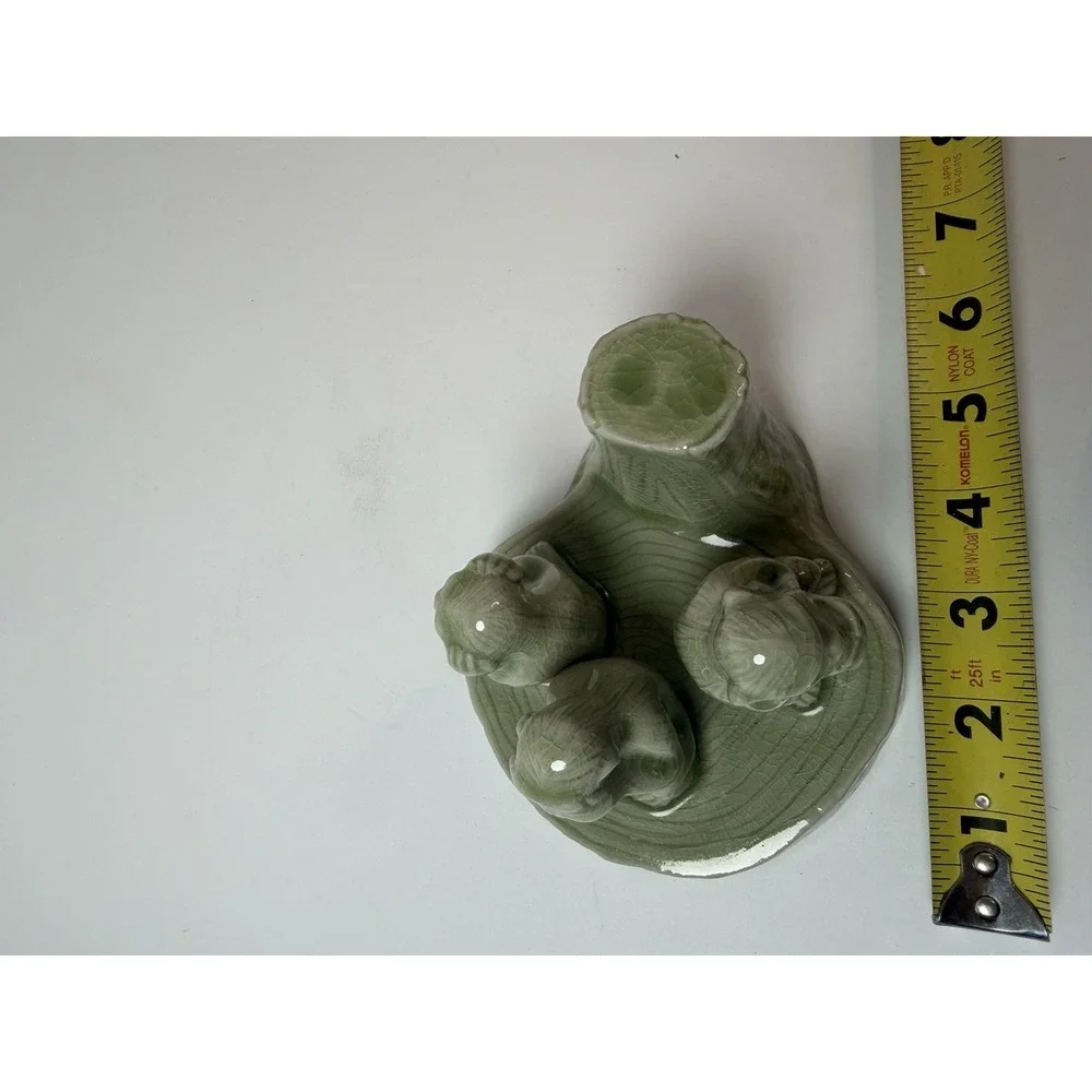 Novica‎ Collection Hear Speak See No Evil Monkey Apes Thailand Vintage Green